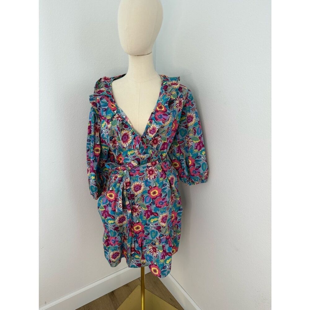 Code x Mode Floral V-Neck Wrap Mini Dress - Size Large‎